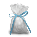 25 Sacchetti Bomboniere In Tela Aida Con Pizzo - Per Ricamo A Punto Croce, Ideali Per Matrimoni - Foto 8